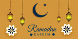 Fototapeta  - Ramadan Kareem Islamic style and eid decorative banner illustration