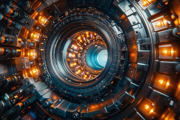 Poster - A scientist adjusting the parameters of a particle accelerator, unlocking the secrets of particle physics and fundamental particles. Concept of particle acceleration. Generative Ai.