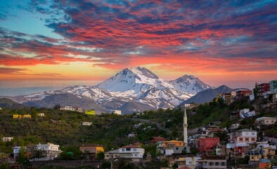 Poster - Erciyes mountain, 3916 meters high, located in Kayseri, Turkey