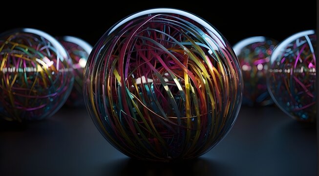 vibrant rang rangy chrome spherical field set against a dark backdrop.