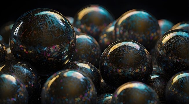 vibrant rang rangy chrome spherical field set against a dark backdrop.