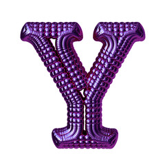 Wall Mural - Symbol made of purple spheres. letter y