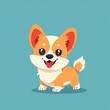 Cute animated kawaii  Pomeranian puppy dog. Modern animation style icon isolated on solid background