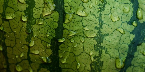 striped crust of watermelon, background, texture, macro texture of summer fruit peels backgrounds.