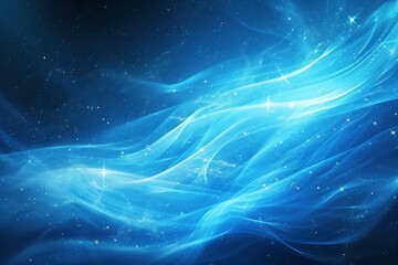 Poster - Abstract blue background. Wavy curve design. Generate Ai