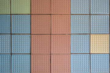 Wall Mural - Old retro vintage tiles in different colors