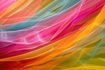 Poster - Abstract lines glowing colorful. Shiny neon. Generate Ai