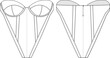 sleeveless strapless sweetheart neck underwired diamond hem zippered corset blouse top bustier bra template technical drawing flat sketch cad mockup fashion woman design style model