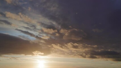 Wall Mural - real time background overlay footage video sunset sky clouds for sky replacement. 4k prores 10 bit, 