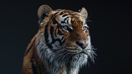 Canvas Print - A powerful tiger up close, suitable for wildlife concepts.