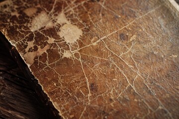Poster - An old book resting on a wooden table, suitable for educational and vintage-themed projects.
