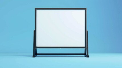 Aufkleber - White board on stand against blue background. Ideal for educational and business concepts.