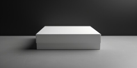 Poster - A white box sitting on top of a table. Suitable for various concepts.
