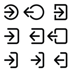 Wall Mural - User logout icon set. Vector illustration. Logout symbol collection.