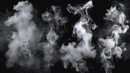 Poster - Black and white photo of smoke in the air, suitable for environmental or industrial themes.