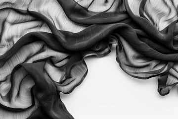 Poster - Close-up shot of black and white fabric texture. Suitable for backgrounds or textile design.