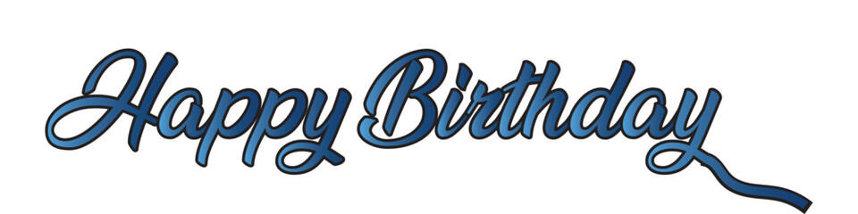 Wall Mural - Happy Birthday lettering vector design. Happy Birthday label badge design