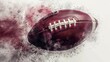 © Tida - Dynamic American football in action burst - An American football with an explosive dust effect illustrates energy and impact within sports