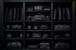 all-black bag in the closet