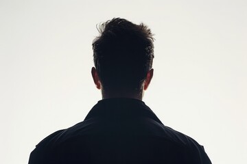 Poster - A silhouette of a man in a black shirt, suitable for various projects.