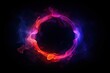 © valentina - texture of fiery magical neon transparent pink smoke in a round frame. black backdrop