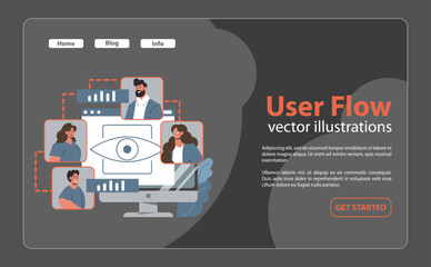 Wall Mural - User Flow visualization concept. Flat vector illustration