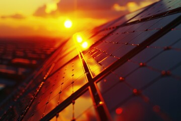 Poster - Close up of a building with a beautiful sunset backdrop. Ideal for real estate or travel concepts.