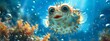 Pufferfish in the ocean underwater, nature wildlife concept