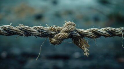 Poster - Detailed view of a rope with a knot, ideal for various projects.