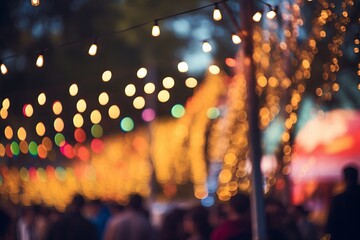 Sticker - Bokeh lights in an outdoor festival