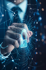 cybersecurity and data protection concept. creative background of network security and cyber technol