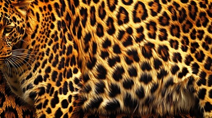 Canvas Print - Close up of a leopard's face on a black background. Ideal for wildlife and nature themes.