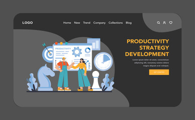 Poster - Productivity boosting concept. Flat vector illustration