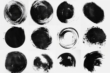 Abstract Black Circles On A White Background. Suitable For Graphic Design Projects.