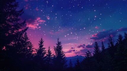 Leinwandbilder - A beautiful night sky filled with twinkling stars. Perfect for backgrounds or celestial themed designs.