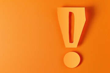 Poster - Question mark cutout on vibrant orange background, ideal for educational or promotional designs.