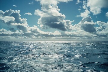 Aufkleber - A serene scene of a large body of water under a cloudy sky. Perfect for nature-themed designs.