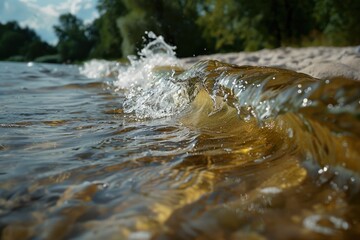 Poster - Detailed close up of a wave in the water, perfect for nature backgrounds.