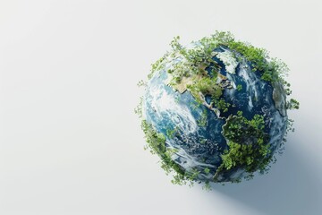 Aufkleber - A unique small planet with trees growing out of it. Perfect for environmental concepts.