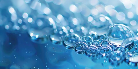 Poster - Close up shot of water bubbles, perfect for backgrounds.