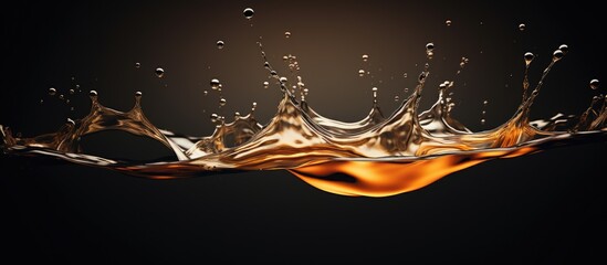 Poster - macro photography capturing a close up of a water splash creating a mesmerizing art piece on a black