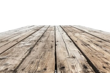 Poster - A simple wooden floor with a clear white sky background. Suitable for various design projects.