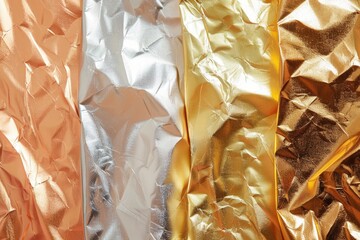 Poster - Detailed close up of a piece of foil. Suitable for various design projects.