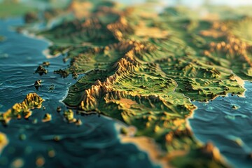 Poster - Detailed close up of a world map, perfect for educational materials.