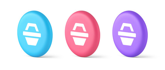 Poster - Shop cart digital commercial retail button marketplace global market app design 3d circle icon