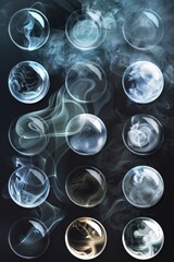 Poster - Colorful bubbles floating in the air, perfect for festive designs.