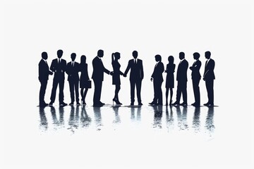 Poster - A group of business professionals shaking hands. Suitable for business concepts.