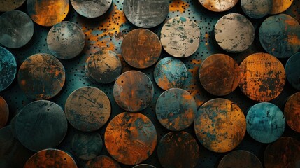 Poster - Detailed close up of metal circles, perfect for industrial designs.