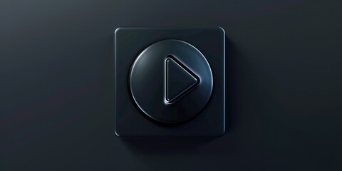 Poster - Close up of a button on a wall, suitable for technology concepts.