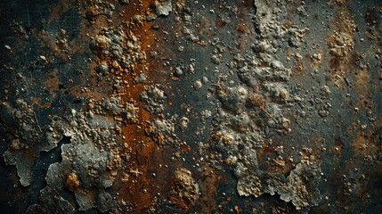 Poster - Detailed view of a weathered and rusted metal surface, suitable for industrial backgrounds.